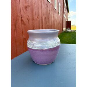 Handmade Ceramic Vase By Audrey McKeon Purple & White